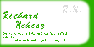 richard mehesz business card